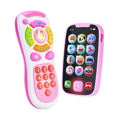 JOYIN Kids Learning Phone and Remote Toy, Pink Smartphone Toys ... USA ...