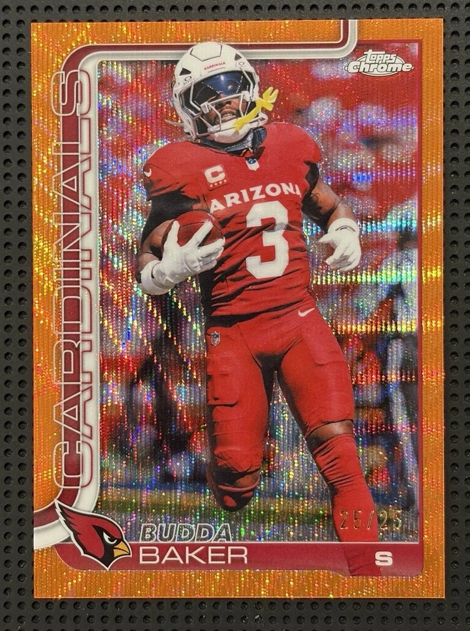 2025 Topps Chrome Budda Baker Orange Wave/25 #8 Cardinals SSP! 🔥 Bookend!