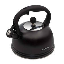 Stove Top Kettle 2.5L Stainless Steel Black Whistling Kettle Soft Touch Handle