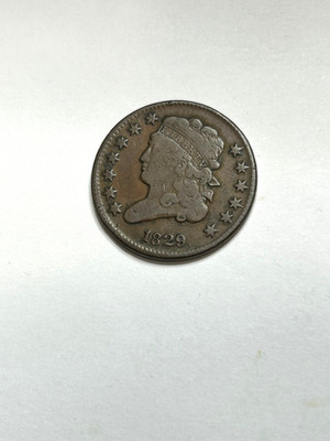 1829 Half Cent Classic Head Early Type Copper Coin