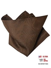 Vesuvio Napoli PAISLEY Design Men's Hankerchief 10x10 Inches Chocolate Brown