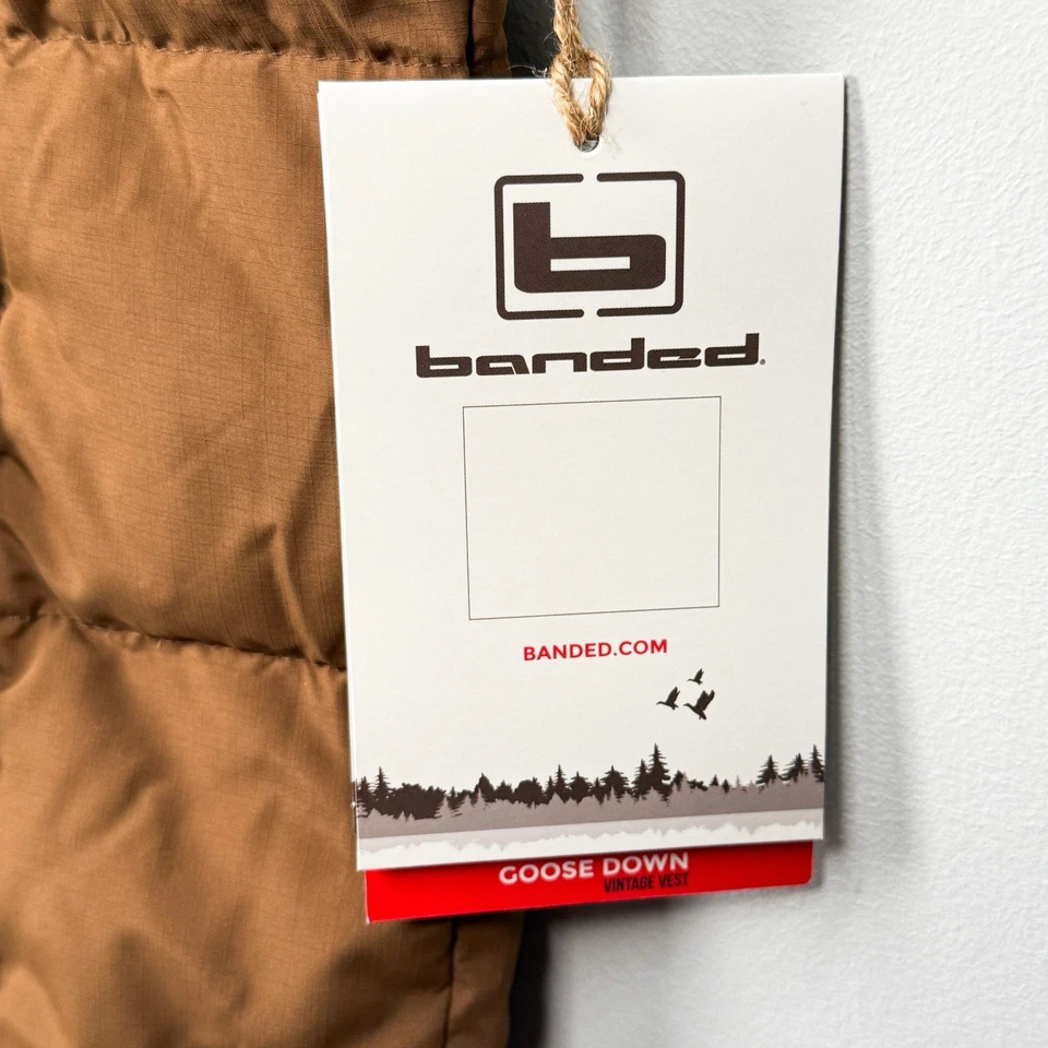 Banded Vest Brown Light Blue Quilted Puffer Size 2XL Hunting Outdoors - Image 3 of 4