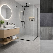 ECO Self Adhesive Vinyl Flooring 2mm Peel & Stick Wood & Tile Grey Black / 5m²