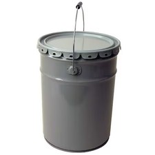 Zoro Select Oh5-26/C24eps-G Pail, Open Head, Round, 5 Gal, Steel, Gray,