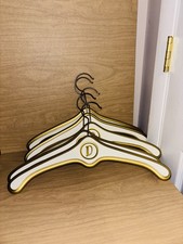 Vintage Hollywood Regency MCM Wooden Clothes Hangers Monogrammed D set 5 