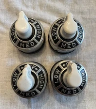 4 Antique GE Porcelain Knob Rotary Switches Switch Industrial Era High Med Low