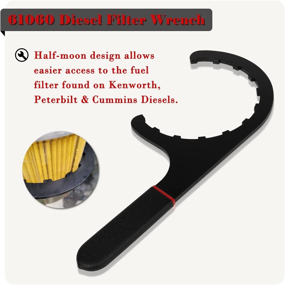 61060 Diesel Fuel Filter Wrench for Paccar Kenworth Peterbilt & Cummins Diesels thumbnail 9