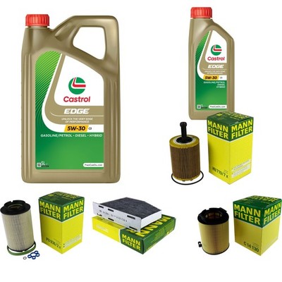 MANN Inspektionspaket 6L CASTROL EDGE 5W-30 C3 für VW Caddy III Kasten 2.0 SDI