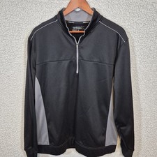 Nike Golf Tour Performance Mens Large 1/4 Zip Black Gray Pullover Mock Neck