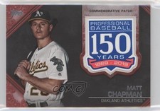 2019 Topps Update 150th Anniversary Manufactured Red 9/25 Matt Chapman Patch c2a