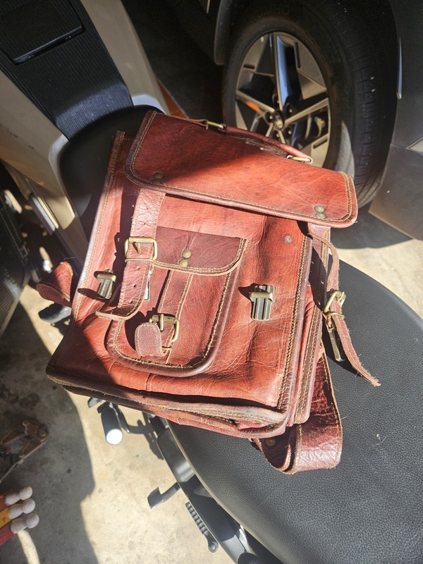 Vintage Handmade Leather Messenger Bag Satchel/Book Style