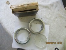 2 Nos 1959-1960 Oldsmobile 98 88 Backup Lamp Bezels-part No 5950027 2 Nos 1959-1960 Oldsmobile 98 88 Backup Lamp Bezels-part No 5950027