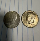 Kennedy Half Dollar lot of 2 1964 90% Silver 1969 40% Silver Light Wear Fine