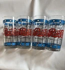 Set of 4 Vintage Pepsi-Cola Tiffany Style Stained Glass 12oz. Drinking Glass