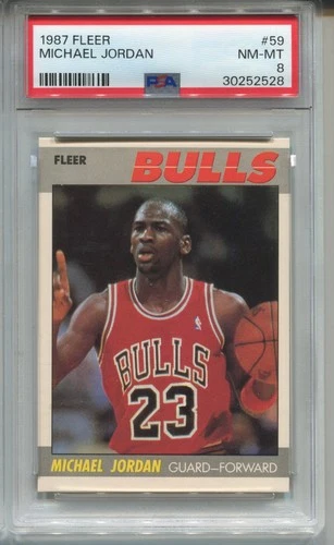1987 Fleer Michael Jordan Card PSA 8 NM MINT Basketball #59