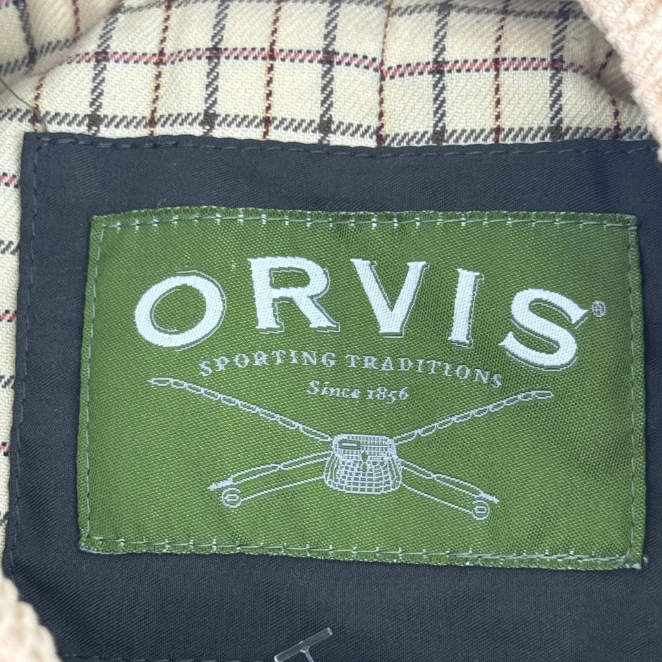 VTG Orvis Quilted Vest Large Sporting Tradition Men Olive Green Corduroy Collar - Image 2 of 4