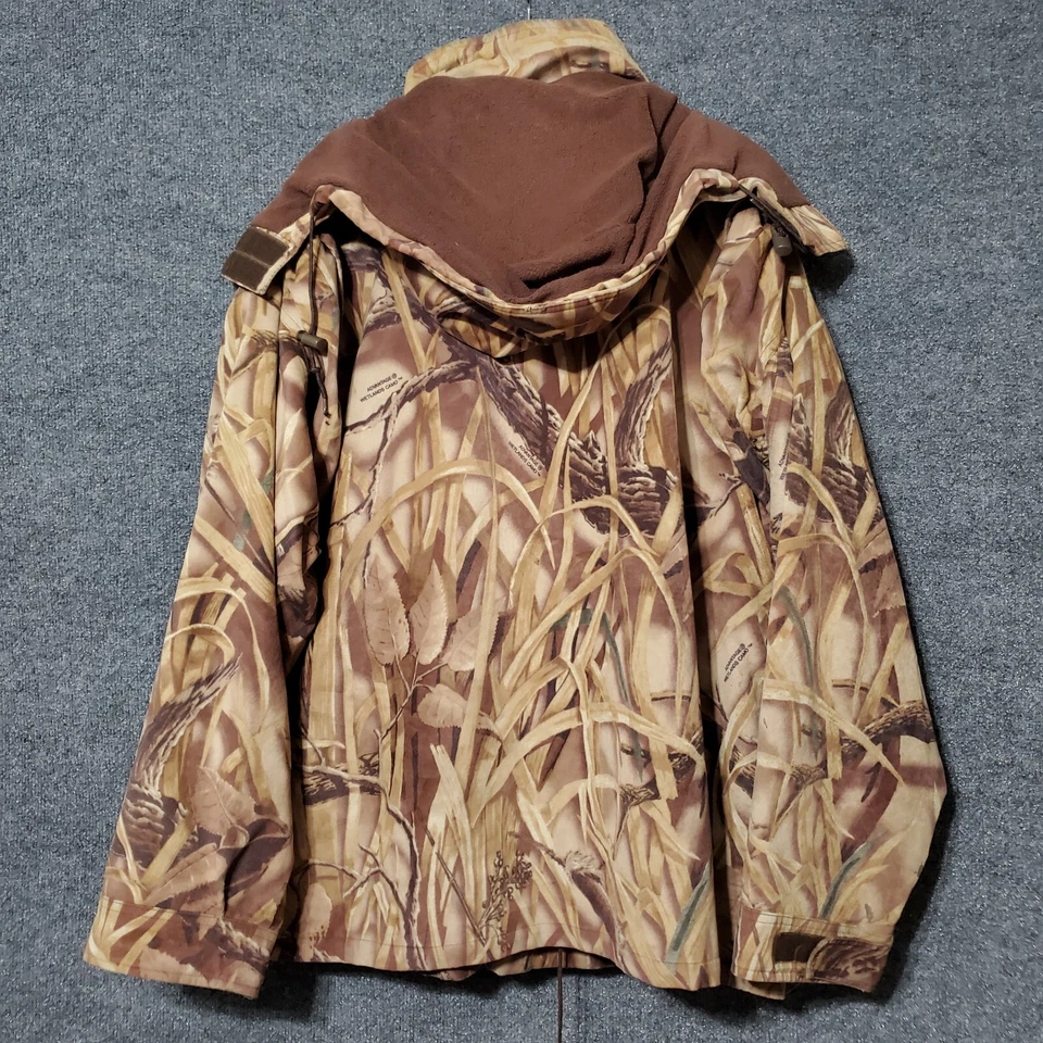 Chaqueta Camuflada Woolrich De Colección Para Hombres XL Advantage Humedales Con Capucha DEFECTOS Grunge Años 90 Foto 4 de 4