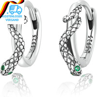 Schlangen Ohrringe Damen Sterling Silber 925 Ohrstecker Creolen Ohrringe Mit Grü