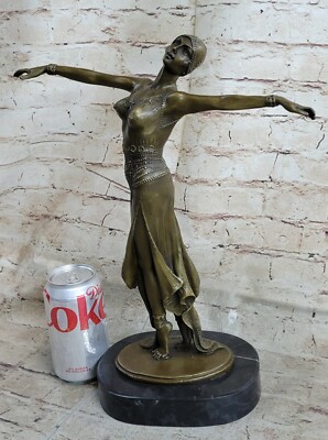 Bronze Modern Vintage Art Deco Sculpture DH Chiparus Female Dancer