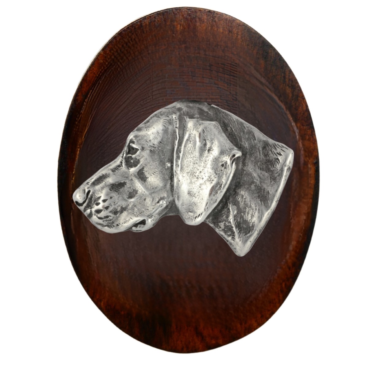 Weimaraner, Grey Ghost Dog show brooch, starter number clip, dog