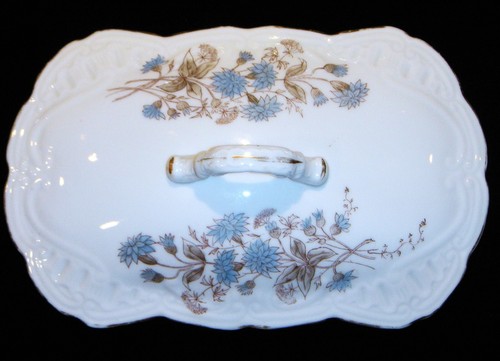 Antique 1880's Brüder Schwalb Bohemia Blue Floral Pattern #2220 Serving Ware - Picture 89 of 141