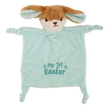 Baby Boys Bunny Security Blanket Blue, 11 x 9 in For Babies and Newborns