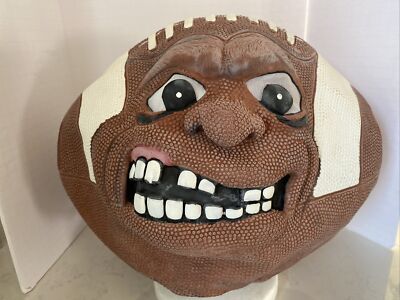 Fun World Vintage Football Crazy Head Halloween Latex Rubber Face Mask with tags