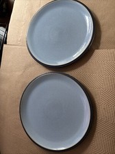 A Pair Of Denby Blue Jetty Dinner Plates   27cm /10.5"