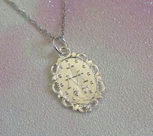Plata de Ley Medallón Milagroso Colgante Collar Día de la Madre Regalo - Imagen 2 de 3
