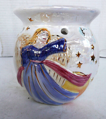 SPOONTIQUES ANGEL 3D TART OIL WARMER DIFFUSER TEA LIGHT CANDLE BURNER 5 1/2 TALL