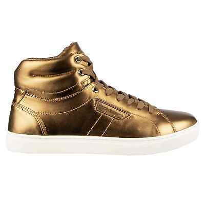 Dolce & Gabbana Nappa Leather High-Top Shoes London Gold Logo 08848 | eBay