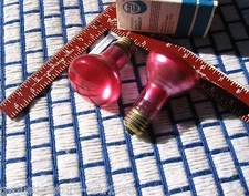 BOX of 2 NEW SUPRISE PINK FLOOD 25w LIGHT BULB 25R20 DURO-TEST 25 watt R20 USA