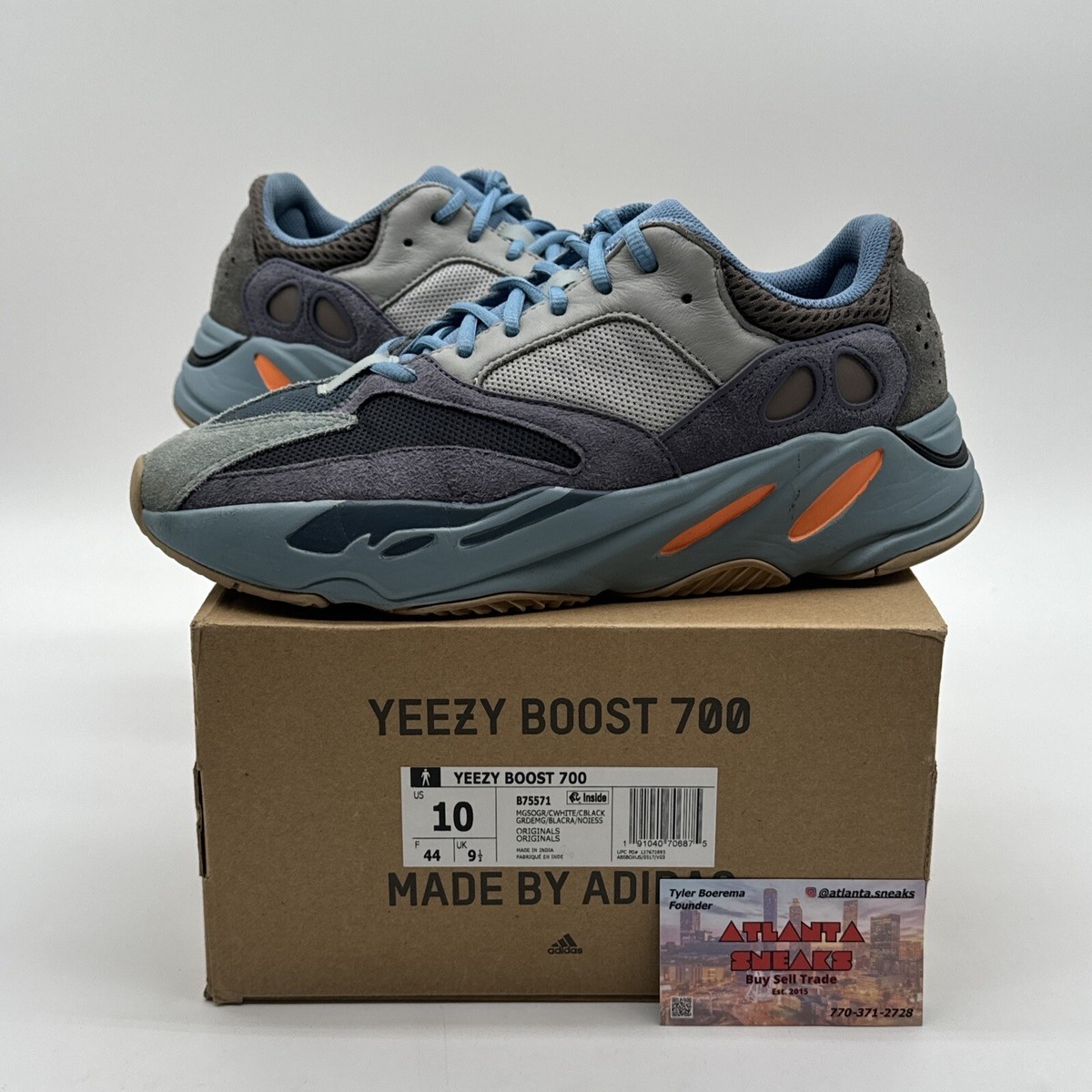 Size 10 - adidas Yeezy Boost 700 V1 Carbon Blue Orange Suede Size 10 - adidas Yeezy Boost 700 V1 Carbon Blue Orange Suede