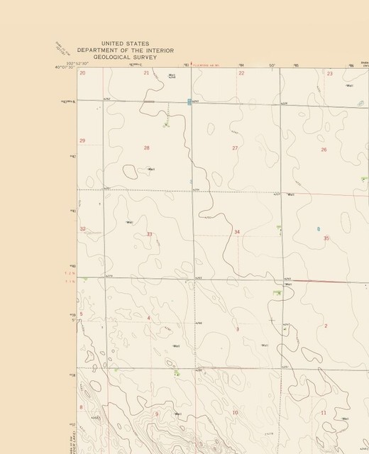 Topo Map Otis Southeast Colorado Quad USGS 1972 23.00 x 28.30 eBay