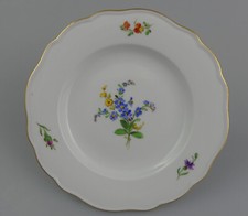 ⚔ Meissen ø16 cm Teller bunte Blume 2, mitte  1. Wahl Knaufzeit vor 1924 - 15267