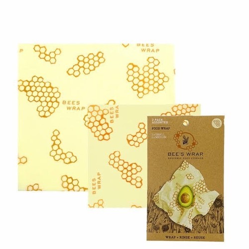 Bee's Wrap Beeswax Wraps 2 Pack Honeycomb Print, Reusable Food Storage - Picture 3 of 5
