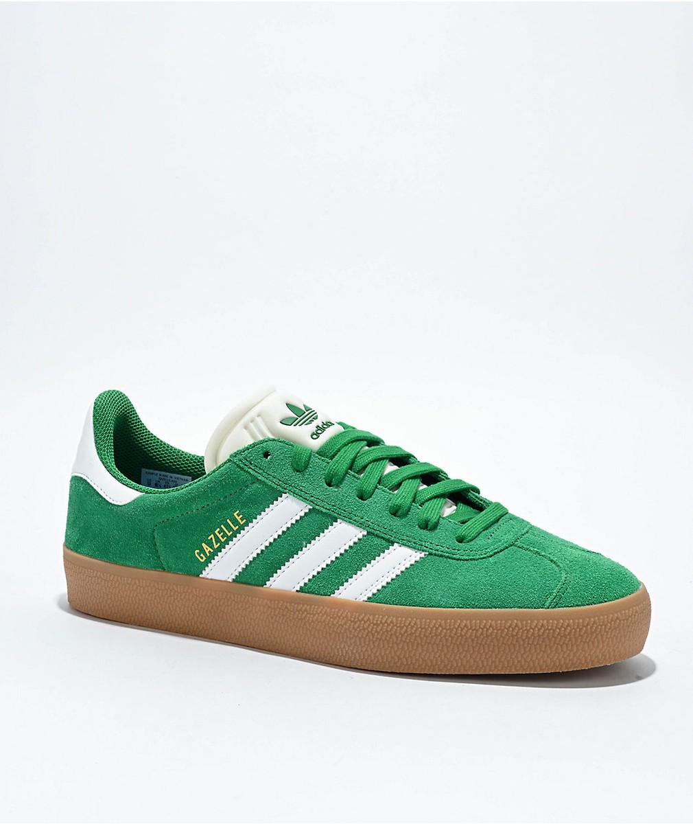 NEW MENS adidas Gazelle ADV Green White Gum Shoes