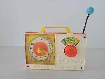 Fisher Price Hickory Dickory Dock Wind Up Music Clock Radio, Tested 1971 Vintage