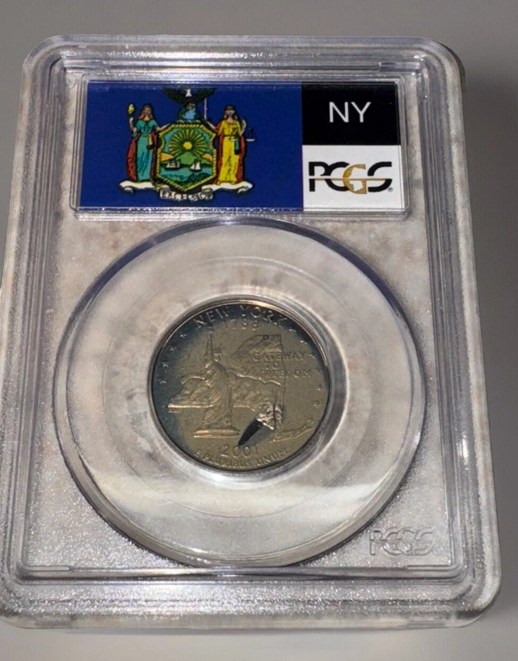 2001-S 25c PR69DCAM New York State Quarter PCGS Graded Certified KM#318 - Image 2 of 2