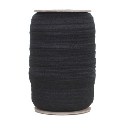 Black Fold Over Elastic 5/8'' (15mm) 100 Yards | Elastic By The Yard
