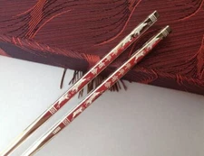 Chinese Authentic Sterling Silver S9999 70g Chopsticks Solid Chopsticks 年年有余(鱼)