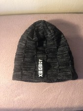XBGBOY Fleece Cable Knit Beanie/Skull Cap, Lined, Black And Gray