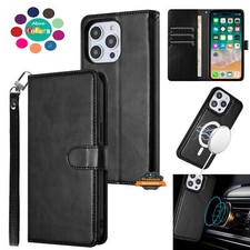 For Apple iPhone 14 Pro Max Deattachable Leather Hybrid Wallet Card Case Cover