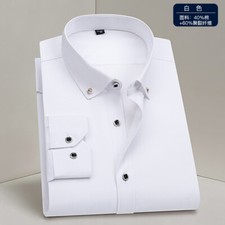 New Men's Dress Shirts Long Sleeves Formal Business Slim Fit Casual Shirts Tops
