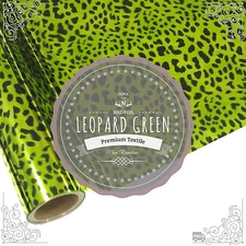 NRD Premium Thermo Heat Transfer Foil "LEOPARD GREEN" 12" X 25'ft. Free Shipping