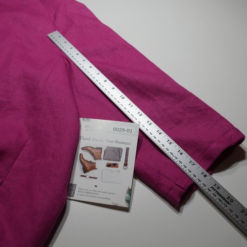 Talbots Jacket Womens 3X** Dark Fuchsia 100% Linen Three Buttons Summer Blazer - Picture 16 of 16