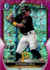 2023 Bowman 1st Chrome #BCP-198 Fuchsia Pink Shimmer Refractor /199 Raymond Mola