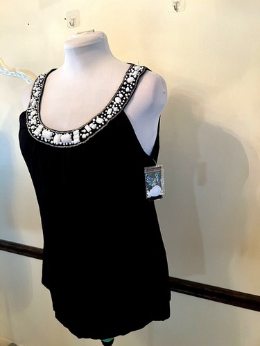 NWT Style & Co Women’s Black Tank Jeweled Neckline SIZE. LARGE - Picture 5 of 10