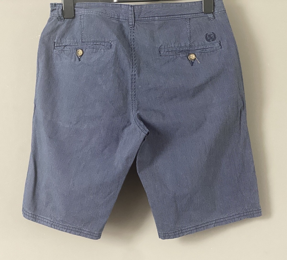 George Asda Boston Crew Summer Navy Blue Pinstripe Chino Shorts Size 34 |  eBay UK