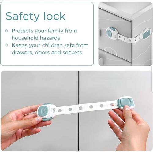 6 Pack Baby Proofing Child Safety Cabinet Safety Strap Locks + Outlet Covers - Picture 2 of 3